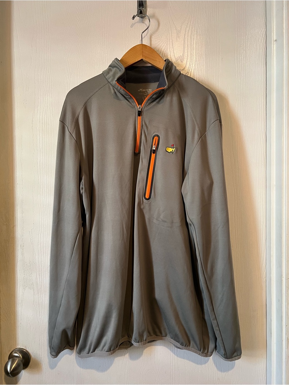 Masters Tech 1/4 Zip Pullover Gray Performance Golf Augusta men Sz Large